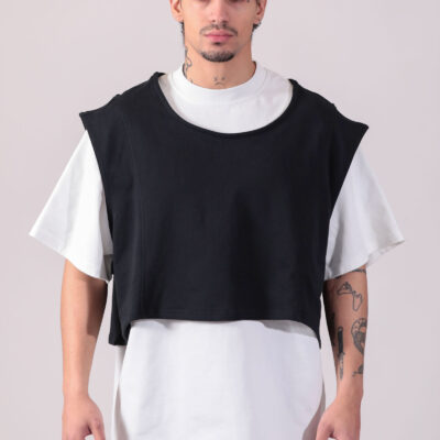 Sleeveless Cropped Top with Design